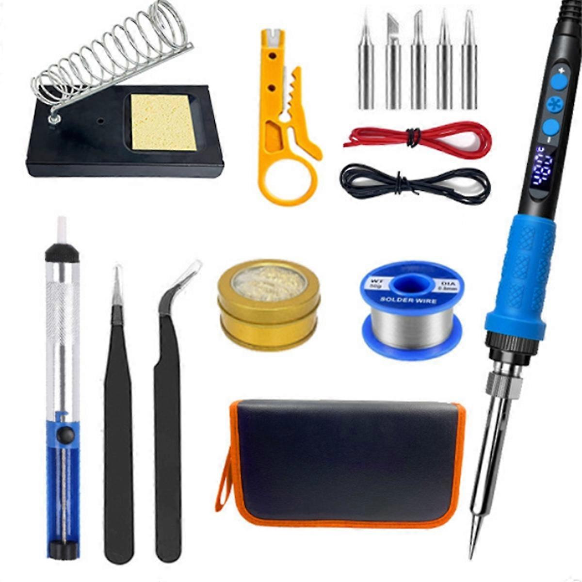 Kit de fer à souder DIY, fer à souder à température réglable avec écran LED 90 W, mode veille automatique