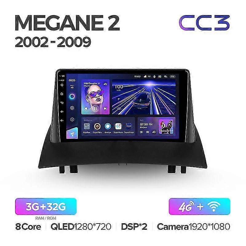 Cc3 2k For  Megane 2 2002 - 2009 Car Radio Multimedia Video Player Navigation Stereo Gps Android 10 No 2din 2 Din Dvd