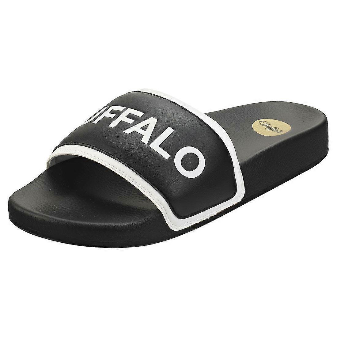 Buffalo Jola Womens Slide Sandals in Black White