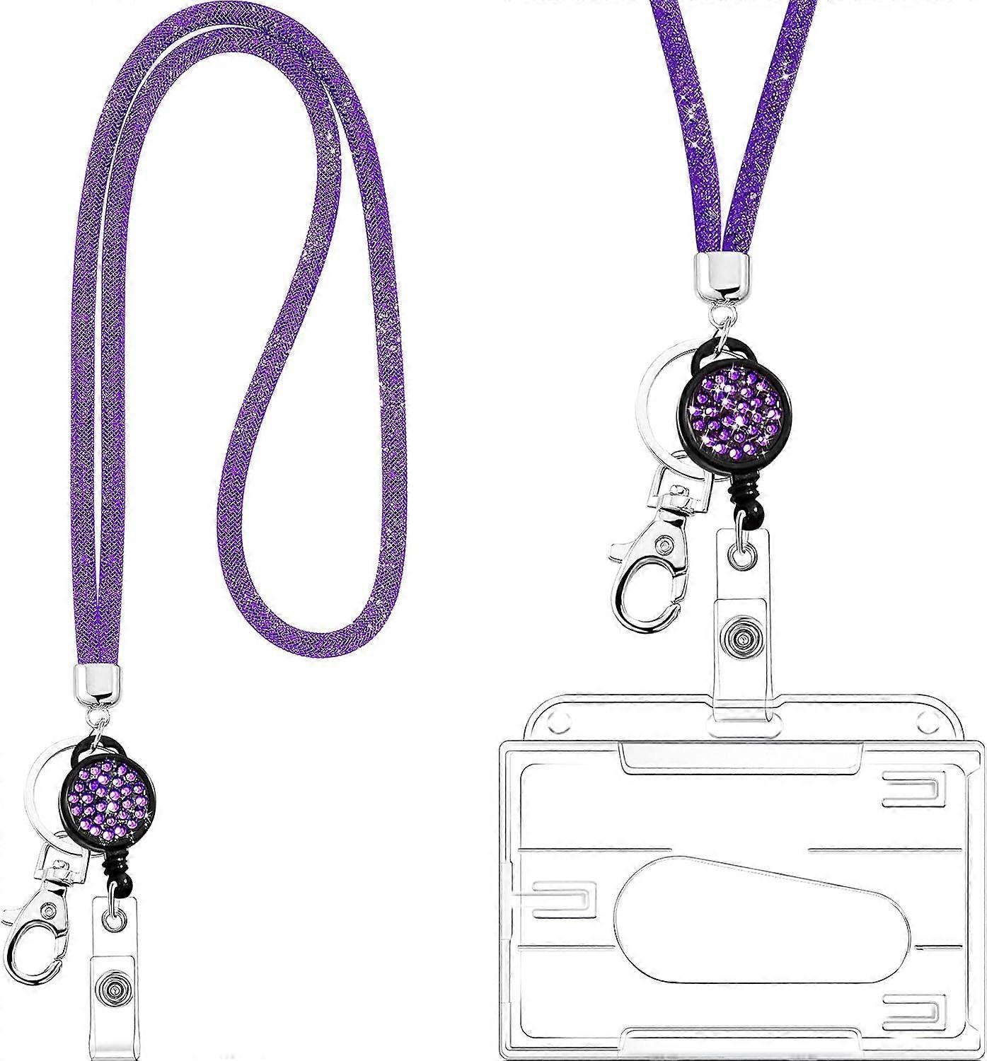 Bling Lanyards, Crystal Beads, Nylon Net, 82cm Length