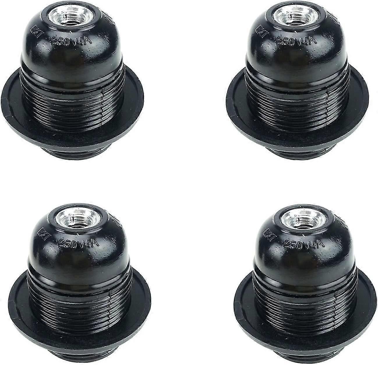 4 Pieces E27 Light Bulb Socket, Plastic Solid Light Bulb Socket, E27 Light Bulb Socket Vintage Light