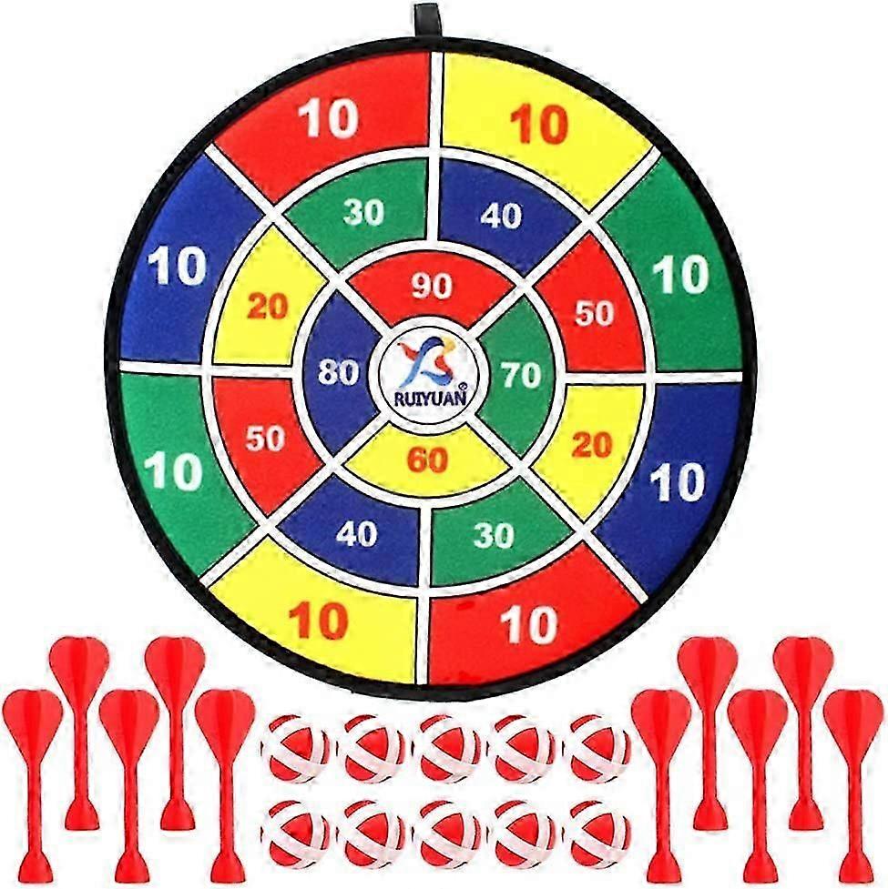 Children'S Dart Board For Indoor And Outdoor Hanging, Safe Board Games For Kids 14.2 Inch Fabric Fabric Dart Board Set With Habing Strap For Boys Girl