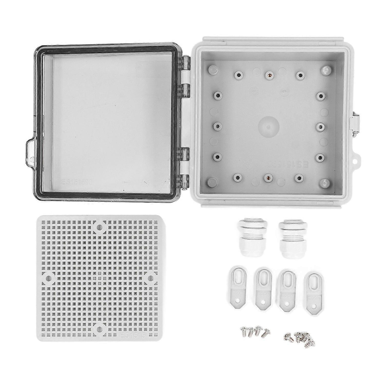 Waterproof Junction Box Transparent Hinged Cover IP67 ABS Plastic Electrical Enclosure with Mounting