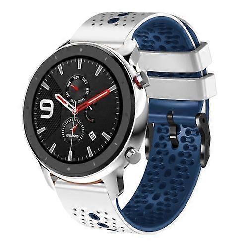 For Amazfit GTR 4 22mm Perforated Two-Color Silicone Watch Band