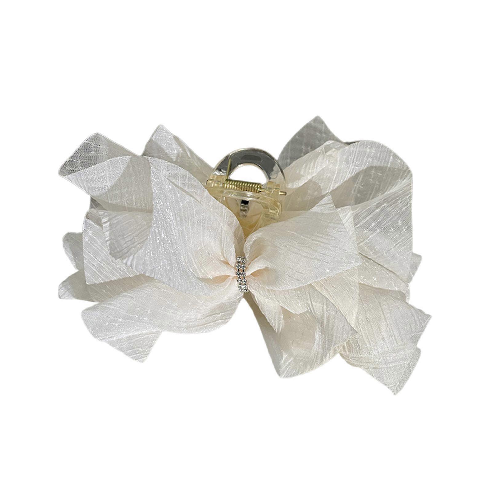 Mode Mesh Tulle Grands Arcs Grab Clip Élégant Rétro Femelle Queue de Cheval Épingle À Cheveux Coiffe Élégant Filles Accessoires De Cheveux Blanc