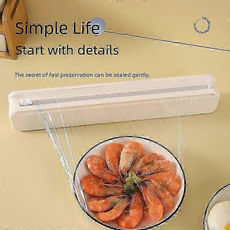 Suction Cup Plastic Wrap cutter household splitter adjustable storage cutting box creative kitchen supplies tools