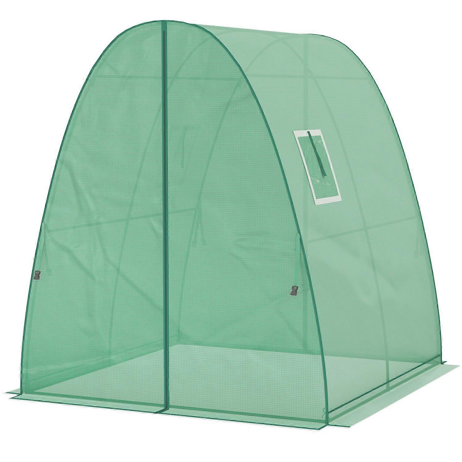 Greenhouse with Roller Door, 2 Windows, Winterproof Steel Foil Greenhouse, Greenhouse for Balcony, Garden, Tomato Hu