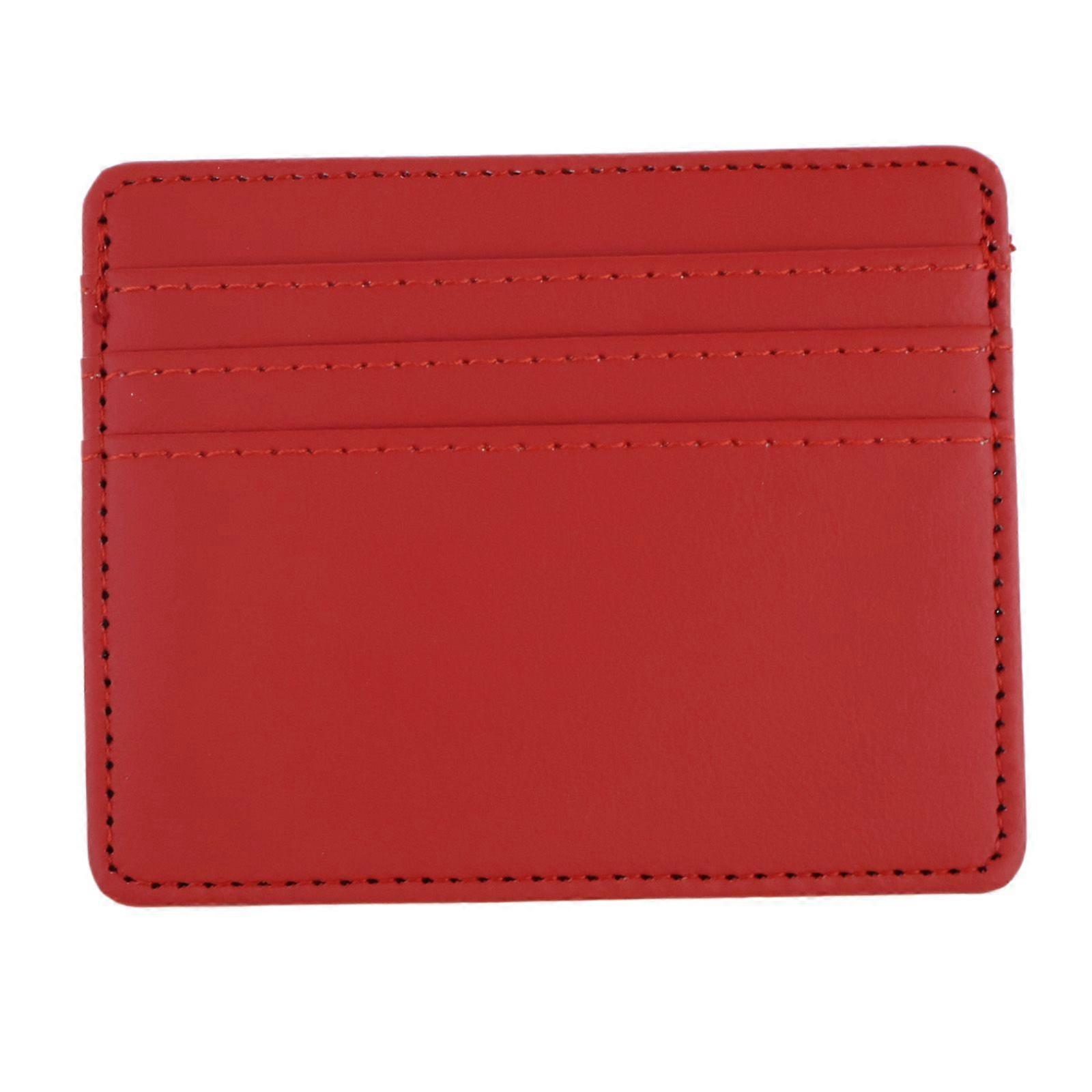 1pcs leather ultra-thin wallet - red
