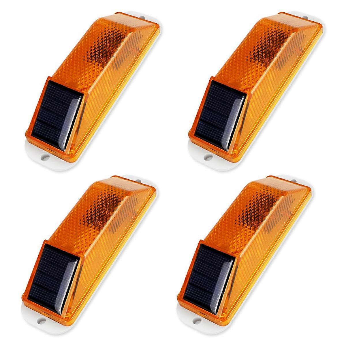 Solar Warning Lights, Bright Solar Strobe Lamp Magnetic Base,Yellow