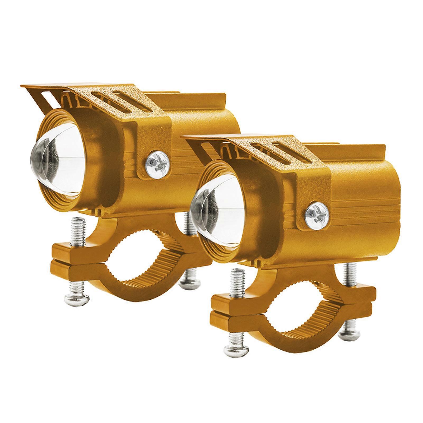 60W Motorrad LED Scheinwerfer - 2er Pack, Weiß & Gelb, für Motorrad, Auto, ATV, SUV, LKW & Boot