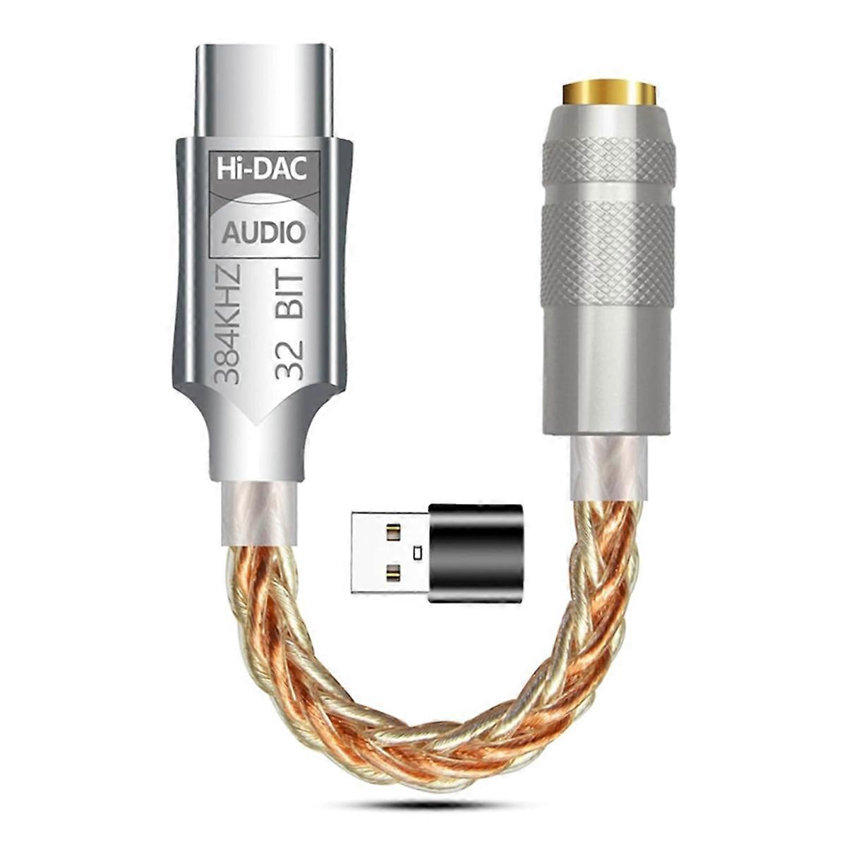 Wzmacniacz słuchawkowy DAC USB-C 3,5 mm, dekoder dźwięku cyfrowego HiFi