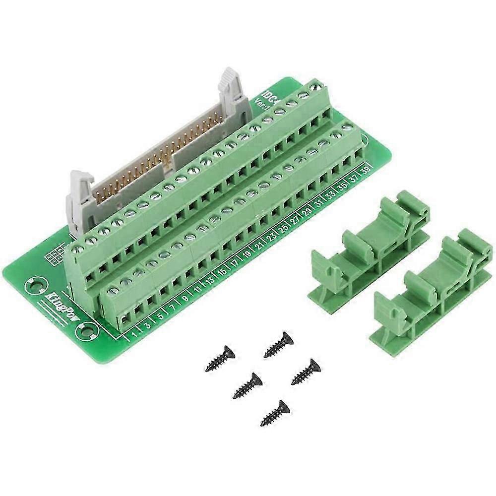 IDC40P 40Pin Connector Strip Breakout Board Terminal Block Plug PLC Interface with Bracket, for PLC
