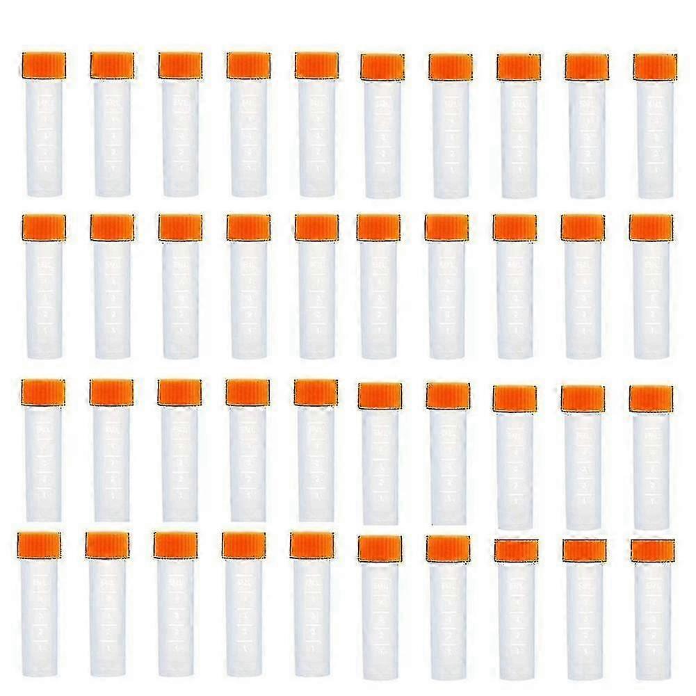 200pcs Plastic Test Tubes With Screw Cap,5ml Centrifuge Test Tube, Plastic Freeze Test Tubes,for Of SZRH A-F