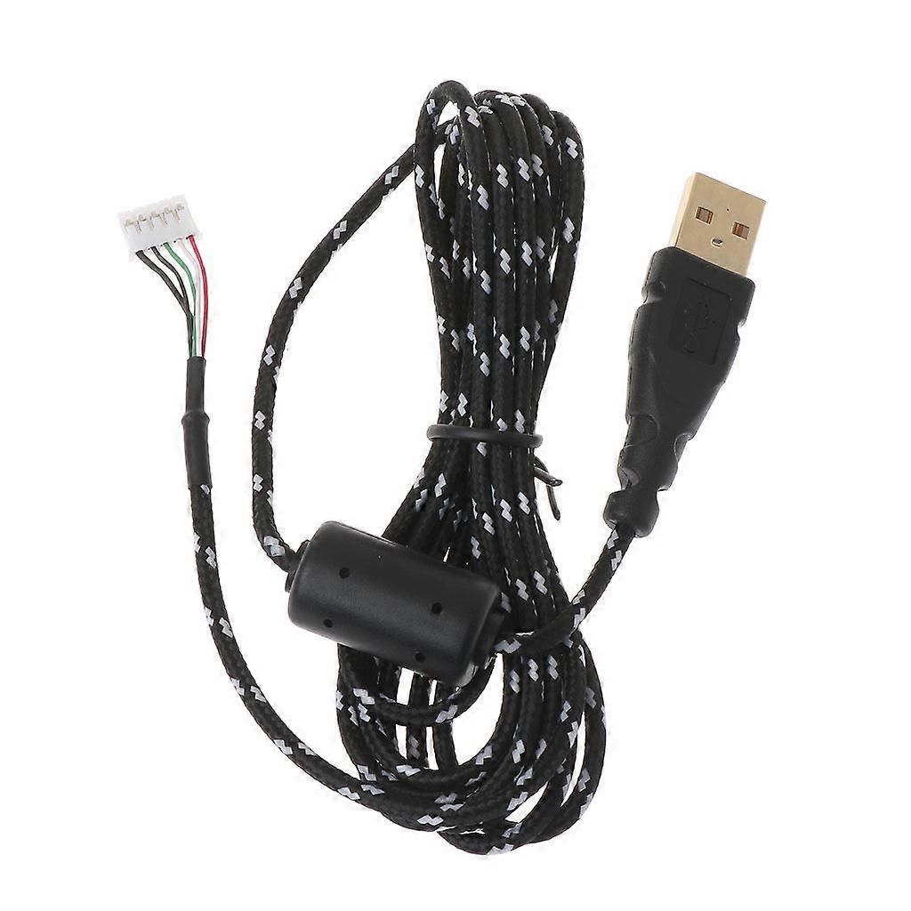 Guldpläterad slitstark nylonflätad USB-muskabel för optisk för Microsoft IO1.