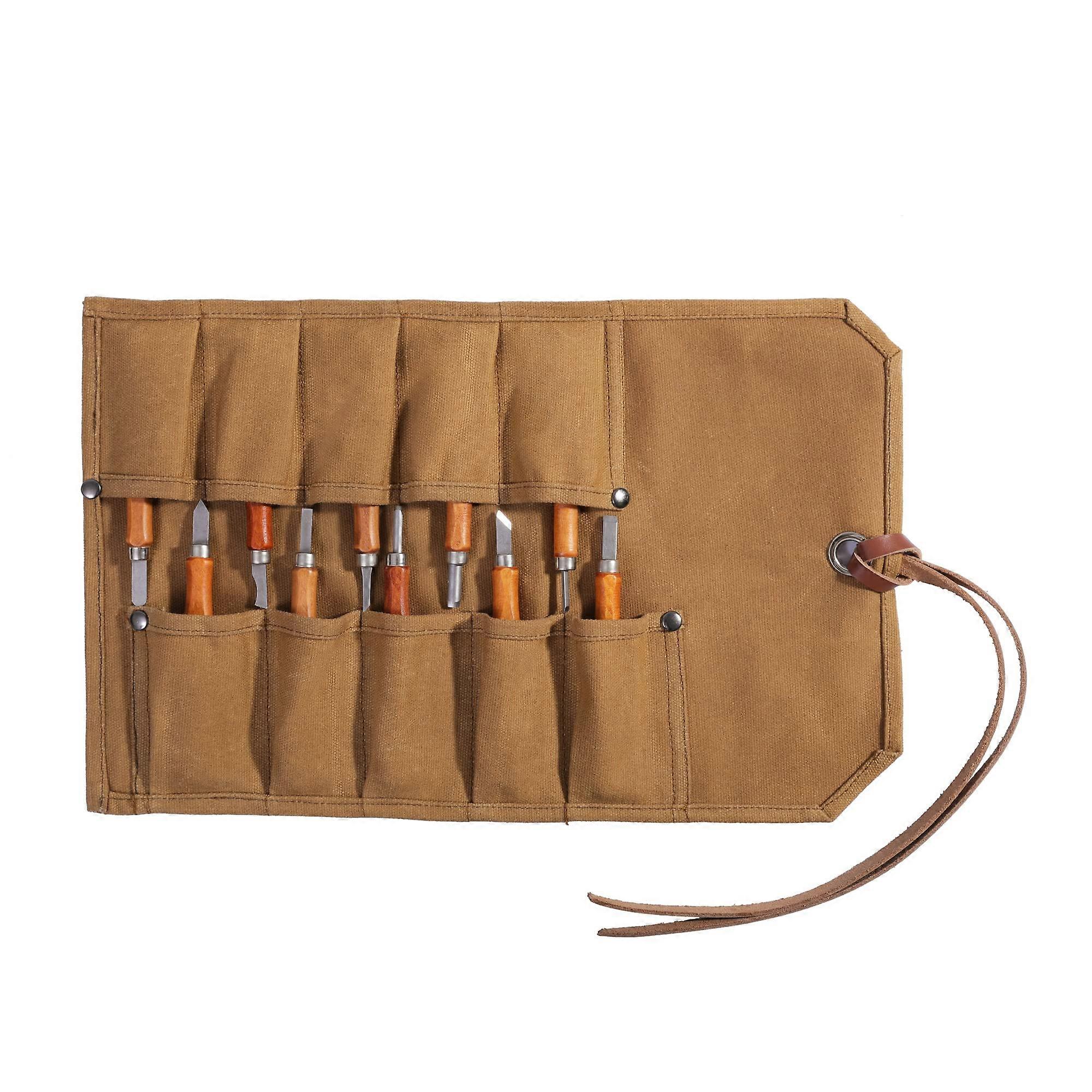Waxed Canvas Small Tool Roll Tool Bag Tool Pouch