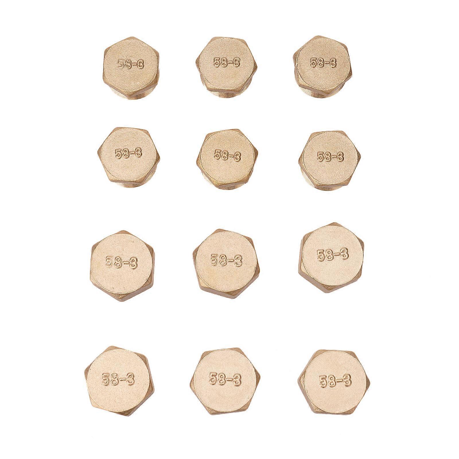 Set of 12 Threaded Pipe Closures Threaded Stoppers with Rubber Rings Metal Blanking Plug for Various Plumbing Needs