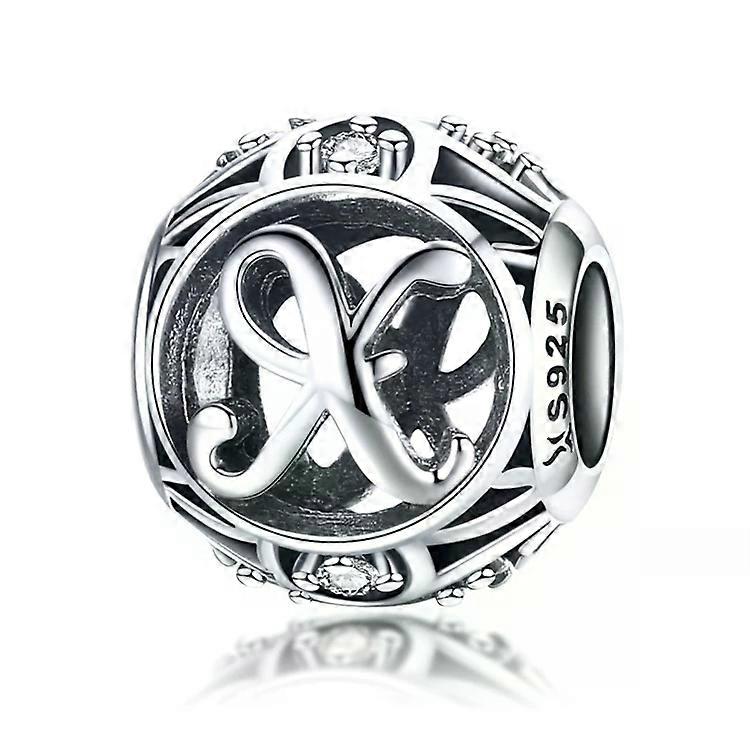 S925 Sterling Silver English Letter Beads-DIY Bracelet Necklace Accessories