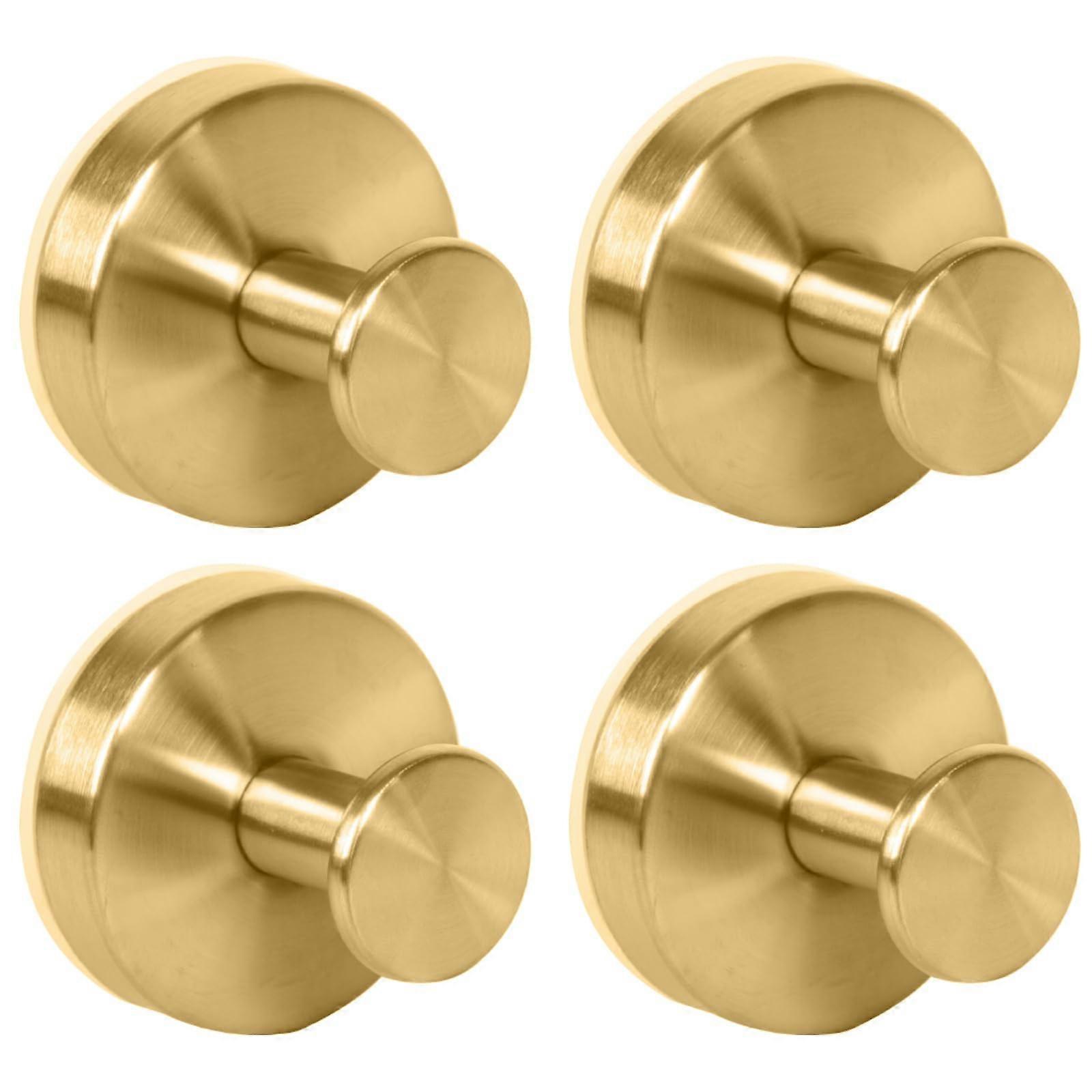 Stainless Steel No-Drill Suction Hooks 4-Pack Large Size For Shower Bathroom Cup