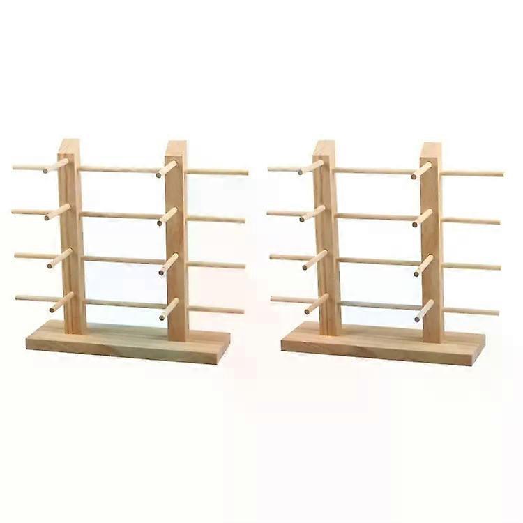Log Glasses Display Rack-2 Row Storage for 8 Pairs-2 PCS