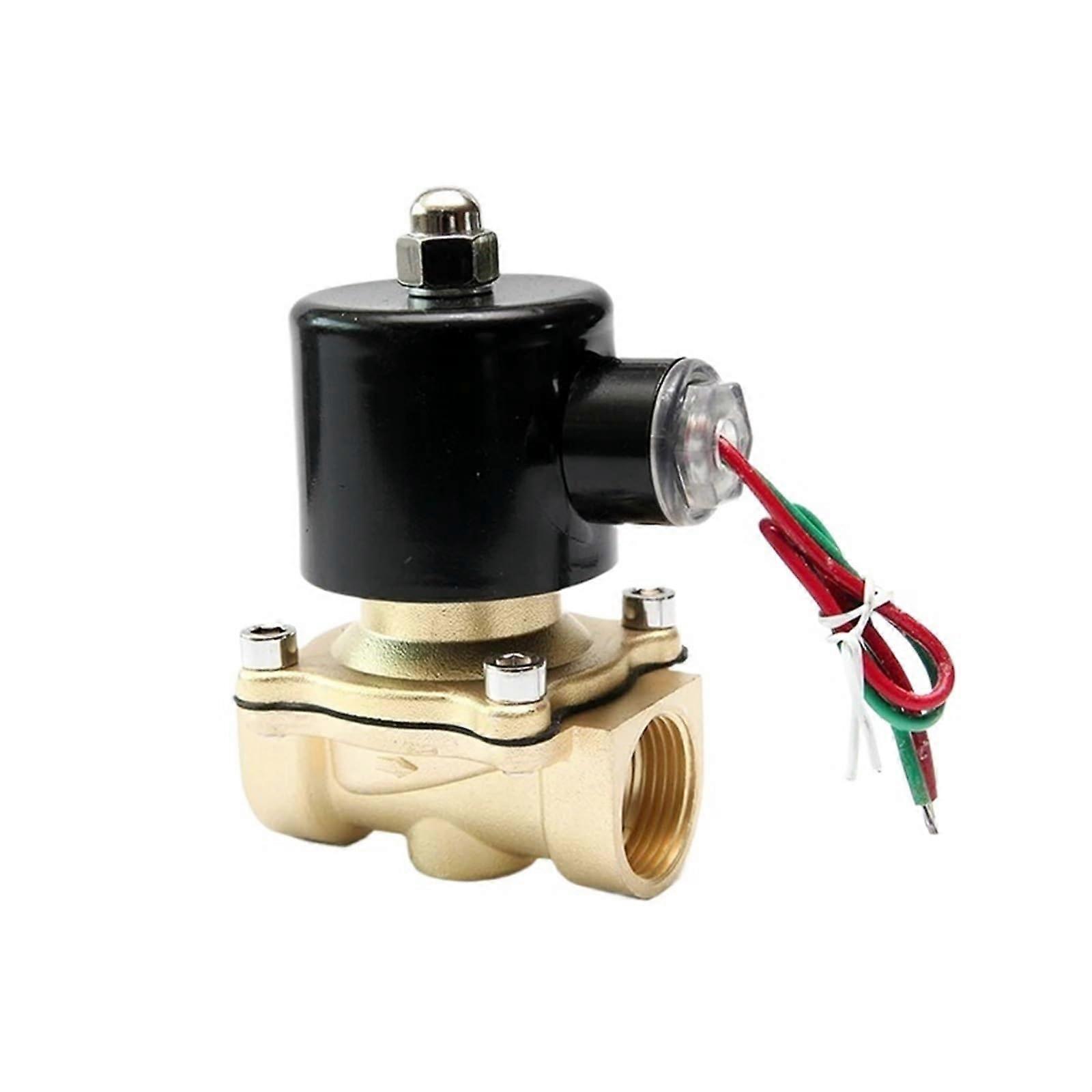 2 Way Direct Acting Solenoid Valve 1/8" 1/4" 1/2" 1" 2" Inch Brass Normally Closed 220V 12V 24V 110V for Water Oil Gas Bsp-12vdc