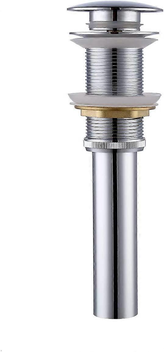 Bathroom Faucet Vessel Sink Drain Without Overflow Chrome Drain Stopper, Pop-Up Sink Drain for Vanity Basin