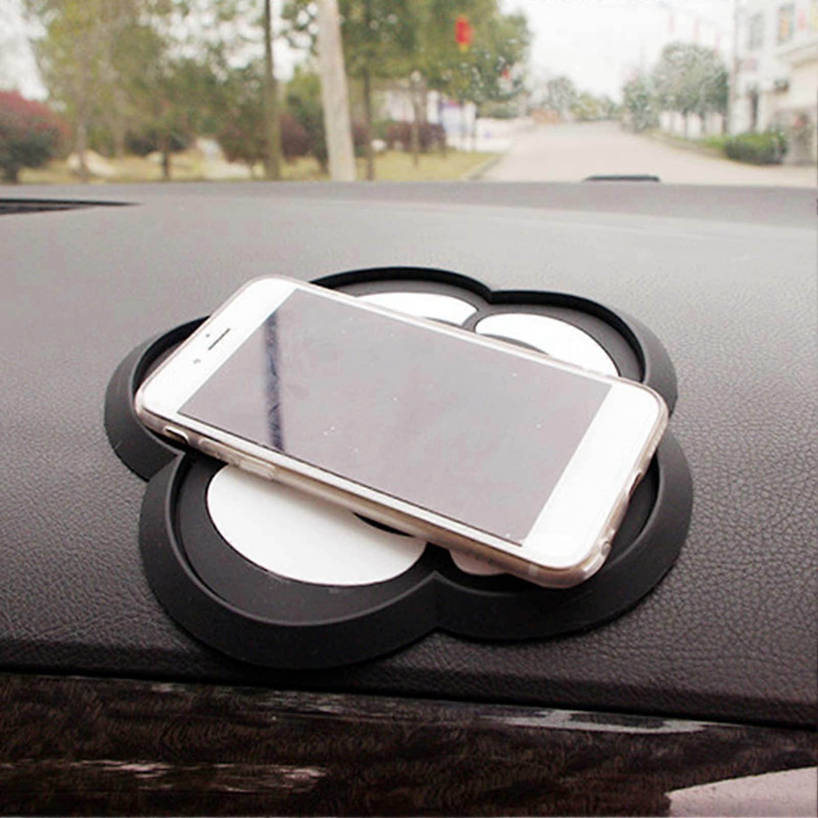 2 Pack Camellia Anti-Slip Mat, Trendy Car Dashboard Anti-Slip Rubber Pad for Devices