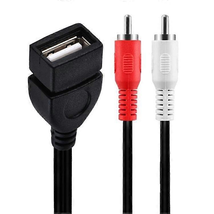 JUNSUNMAY 0,2 m USB 2.0 samice na 2 RCA samec video AV konvertor videokamera audio splitter kabel