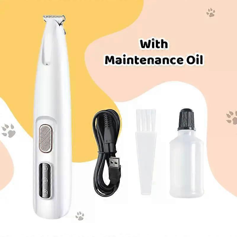 Waterproof Rechargeable Pet Shaver with LED Light Cordless Silent Grooming Trimmer for Cats Rabbits Puppies Trimming Hair Paws