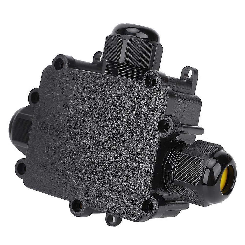 IP68 Plastic Waterproof Junction Box, M686 3-Way Outdoor Cable Connector Case, Durable DIY Electronic Enclosure, T Type