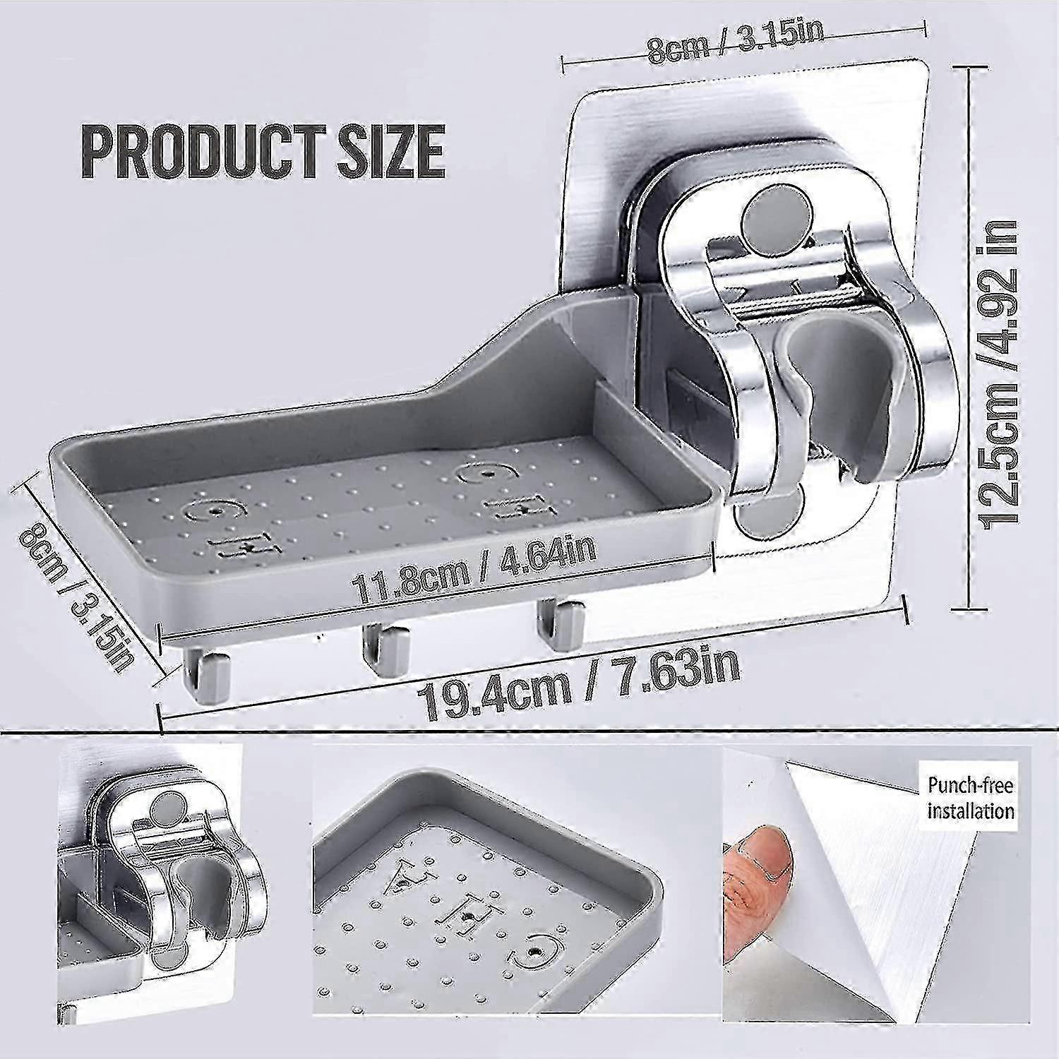 Strong Adhesive Hand Shower Holder - No Drilling, Adjustable Angle - Shisiq