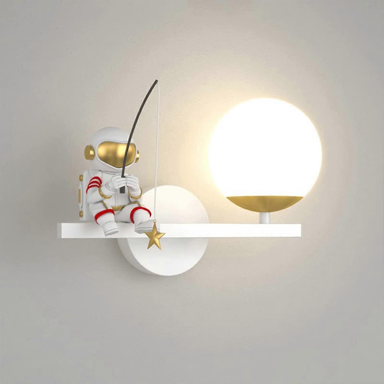 Battery Operated Astronaut Wall Sconces with Remote Control, Dimmable LED Wall Lighting for Kids Room, Includes Bulb and Charging Cable