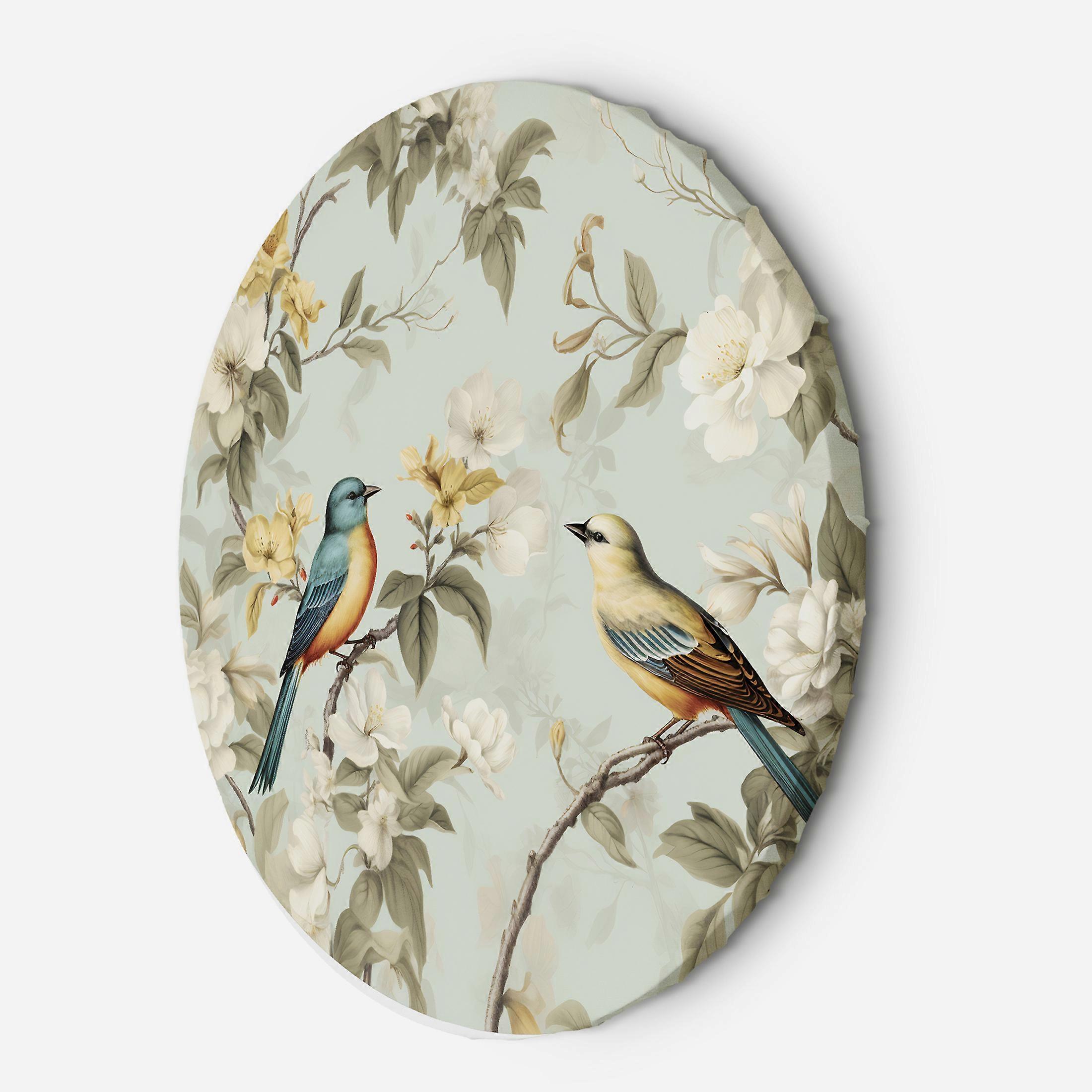 Impression sur toile, Oiseaux sur une branche - 60x60