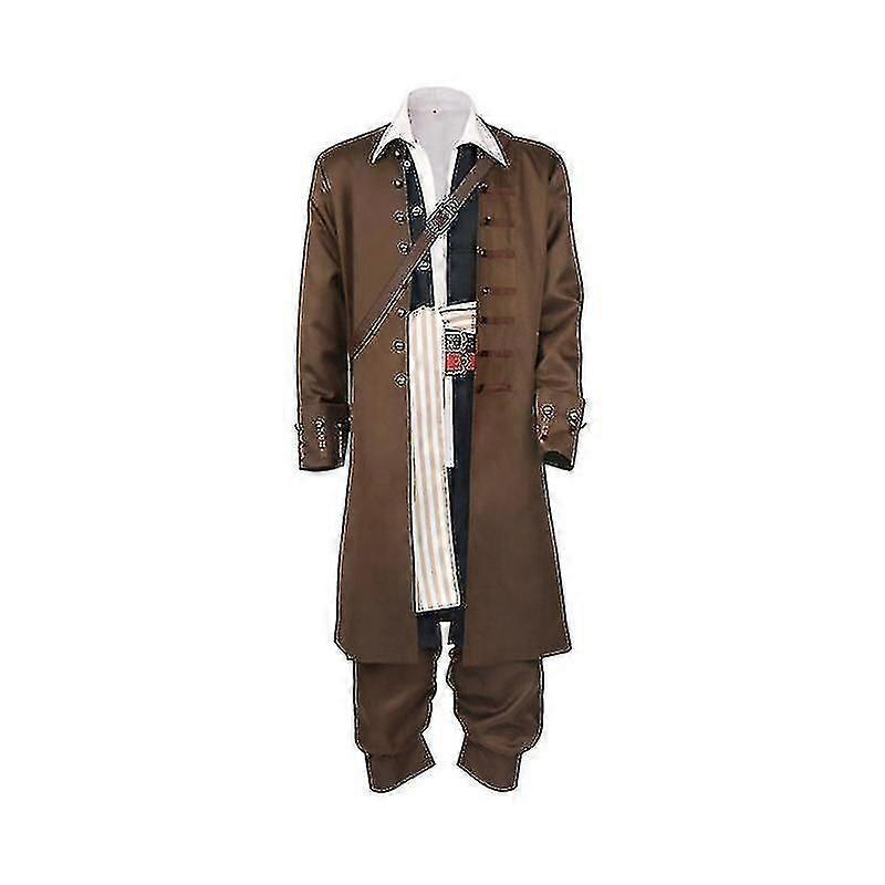 Cosdaddy Captain Jack Sparrow Cosplay Kostüm Palto Ceket Yetişkin Şapka Peruk Takım Elbise Cadılar Bayramı Karnavalı Kostüm