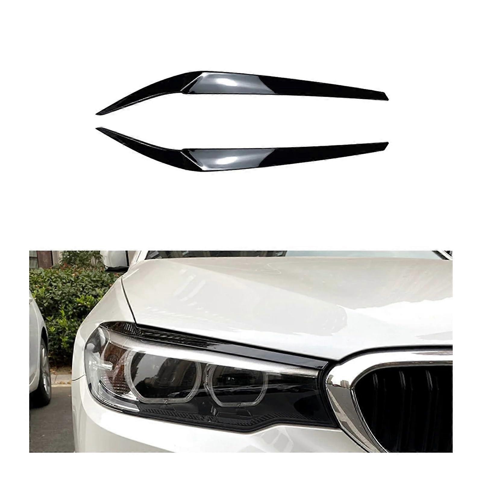 Headlights Eyebrows Eyelids Cover Eyelashes for BMW 5 Series G30 525I 530I 2017-2020, Durable ABS Material, Custom Fit