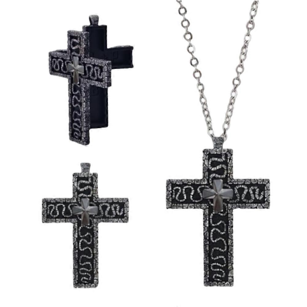 Collier de jeu de calmars, collier avec compartiment secret, collier pendentif croix