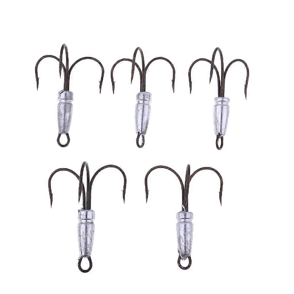 5pcs Fishing Hook with Sinker, Stainless Steel Hooks Barbed , Multiple Sizes for