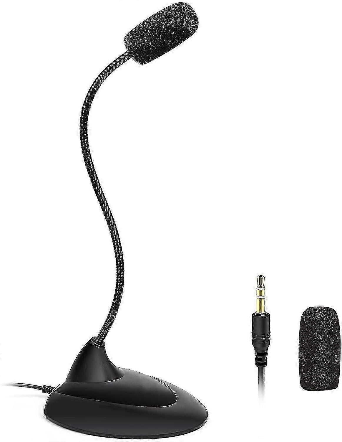 Computer Microphone 3.5mm Desktop Pc Microphones With 360 Gooseneck, Omnidirectional Mic For Plug & Play