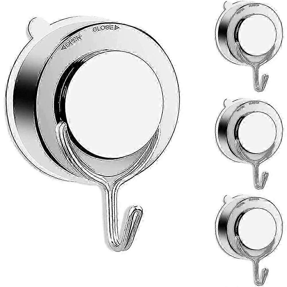 4 Pcs No Drilling Towel Hooks, Towel Suction Holder Hooks, Vacuum Suction Cup Hooks, Extra Strong Towel Holder (Plating)