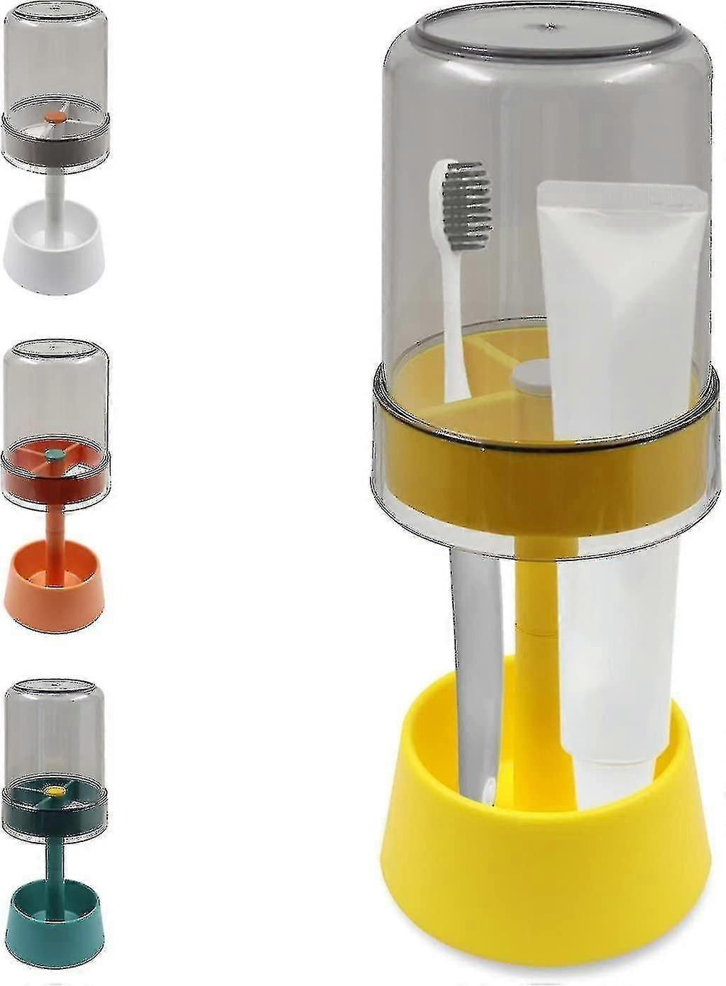 Toothbrush Holder Stand With Tooth Brush Cups/cover, Stand With 3 Slots Dental