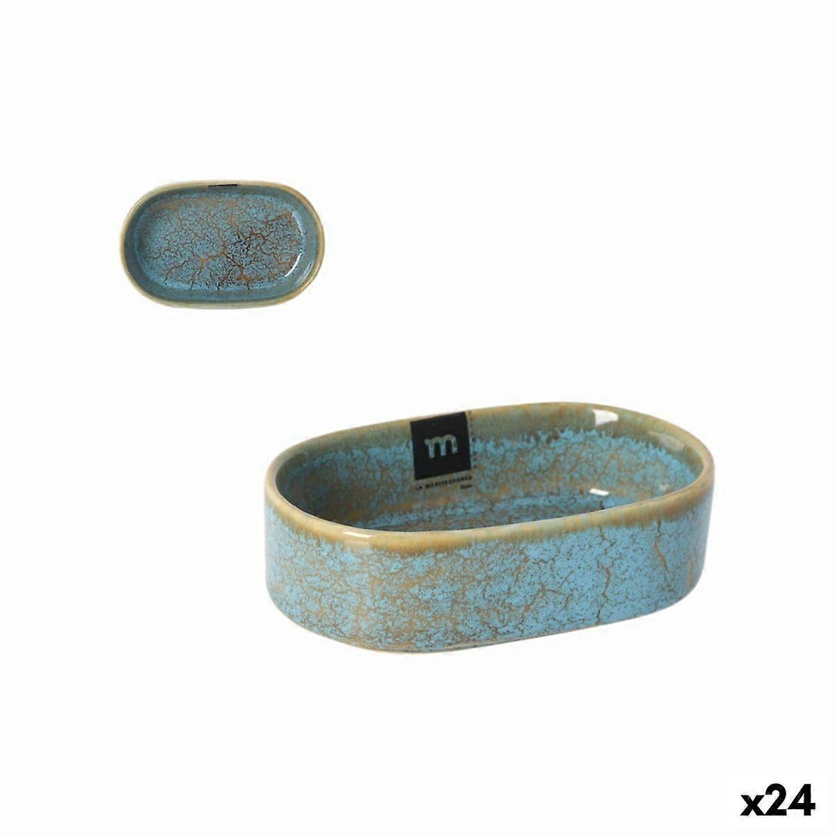 Plat de service La Mediterránea Scratch bleu 13 x 8 x 4 cm (24 unités)