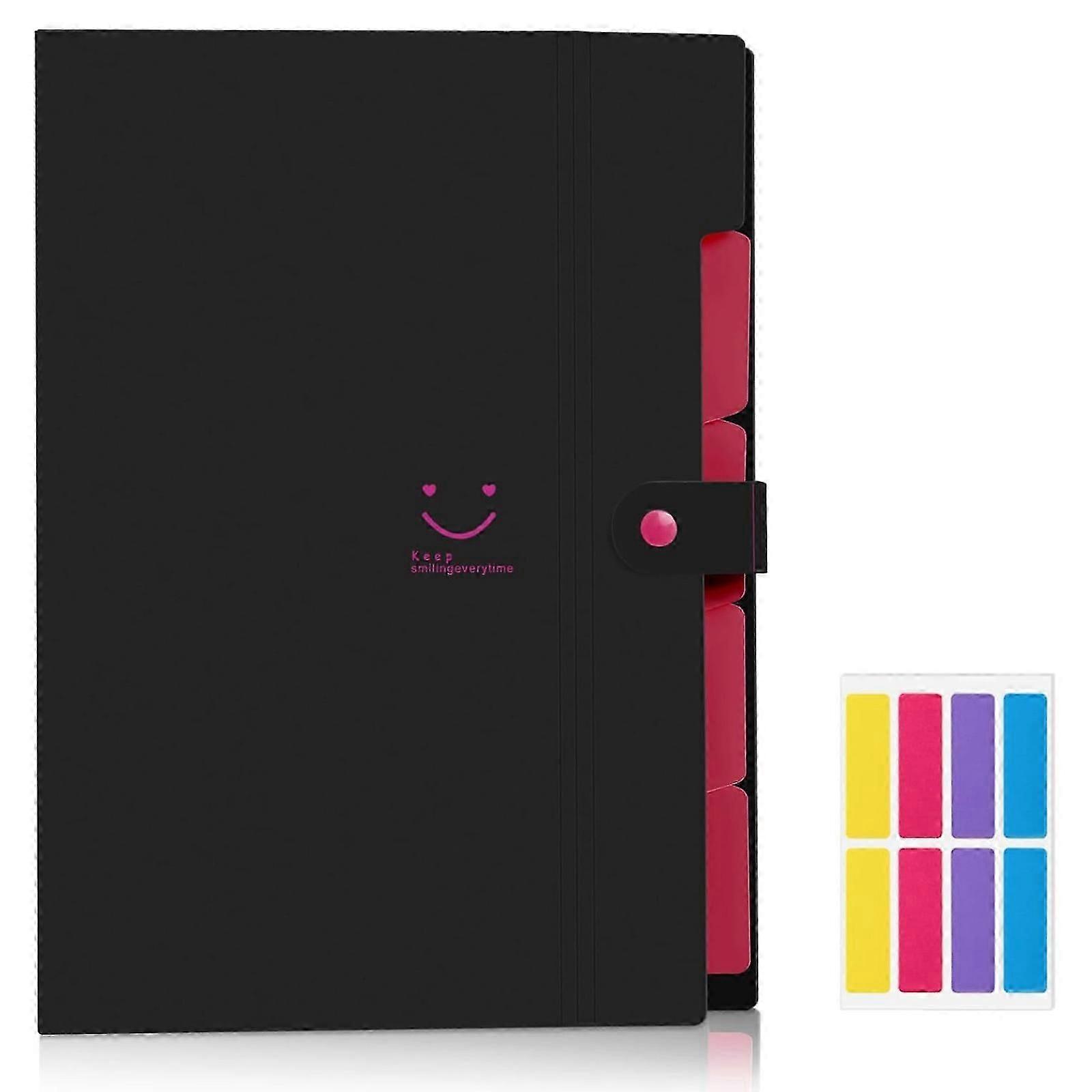 Dokumentenmappe A4 mit Etiketten, Fchermappe A4 mit 5 Tasche, Ordnungsmappe Mappen Ordnersystem,Document Organizer Fr Zuhause, Mappe mit