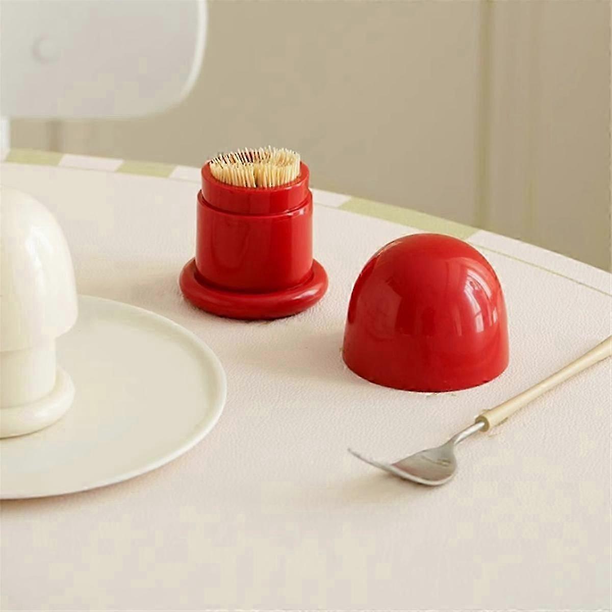 Nordic Plastic Toothpick Box Cute Toothpick Jar Mushroom Shaped Toothpick Holder Storage Tube Home