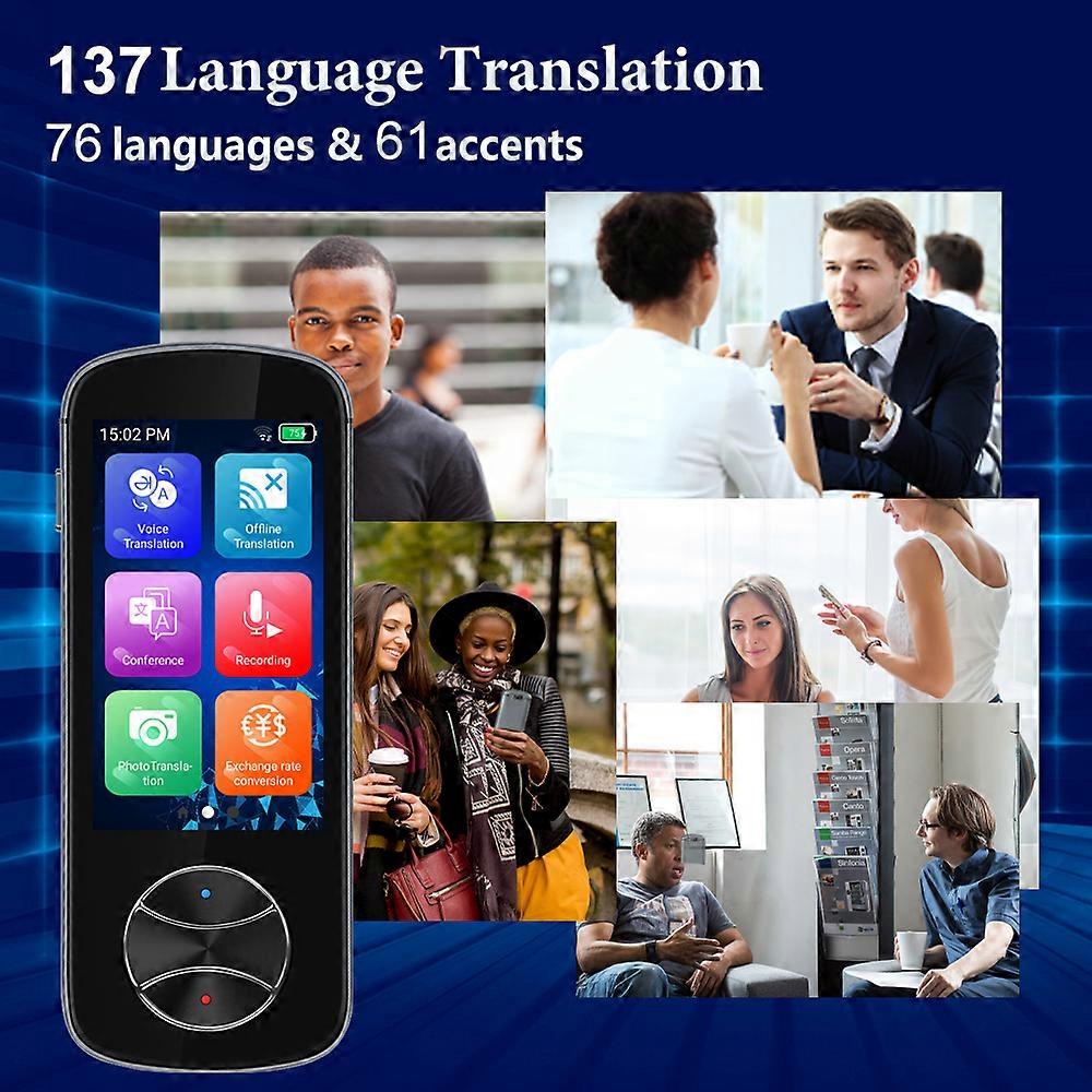 3.0in IPS Touch Screen Intelligent Translator 1500mAh Automatic Converter Electronic Interpreter Compatible with Android