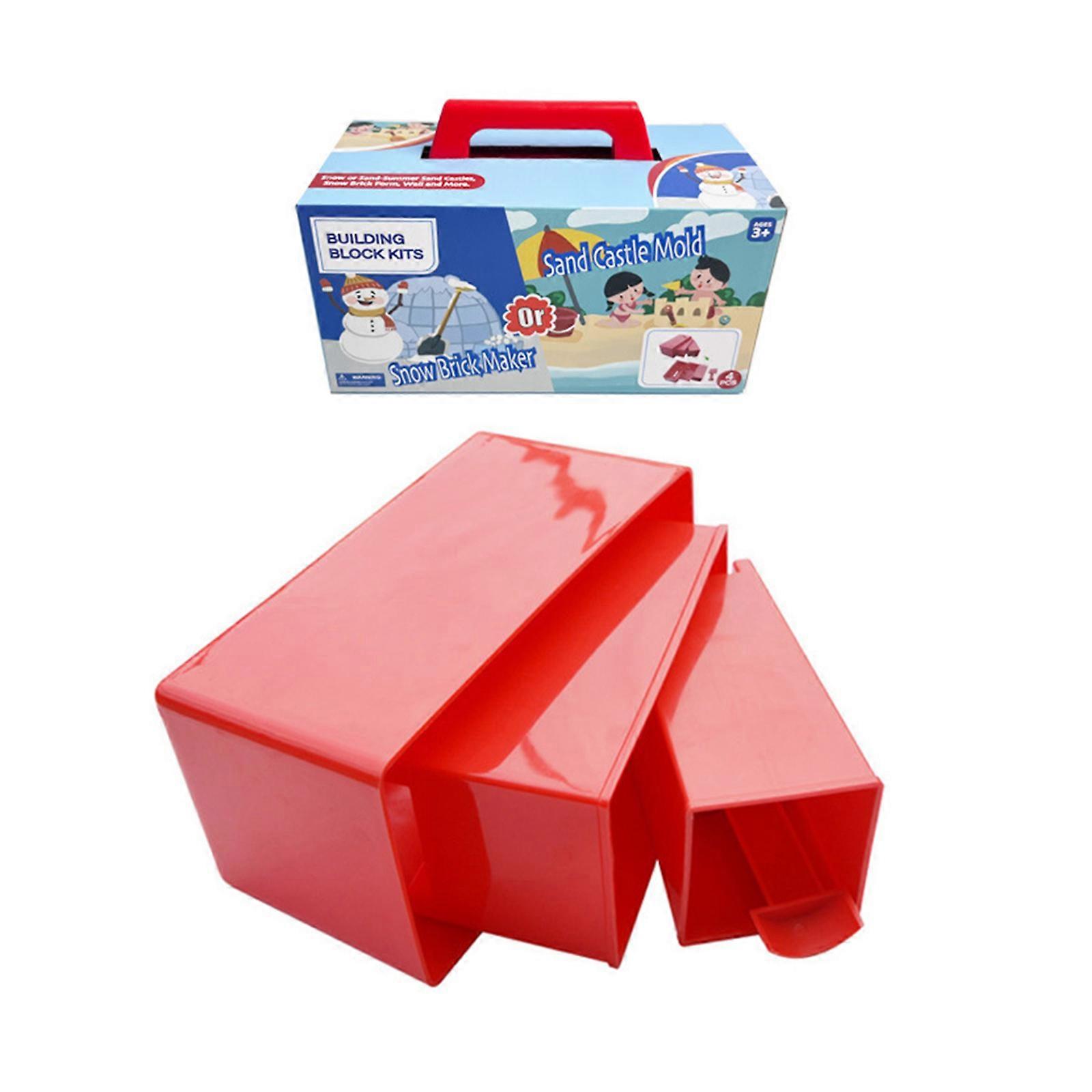 4PCS/Set Sand Castles Mold Snow Block Maker Set For Parents Kids Winter Beach Activity Sand Snow Building Block Toy