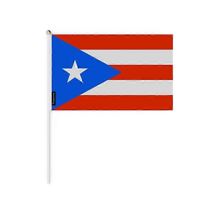 Mini Flag - Puerto Rico - 14 x 21 cm - Pack of 50 - Polyester - Lightweight - Double-Sided