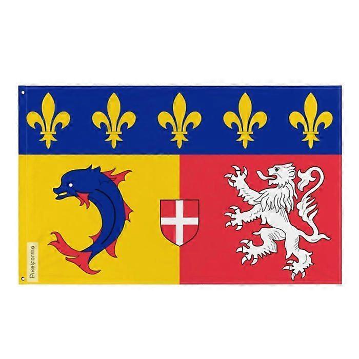Rhône-Alpes Flag – 96 x 144 cm – Polyester – Metal eyelets – Durable
