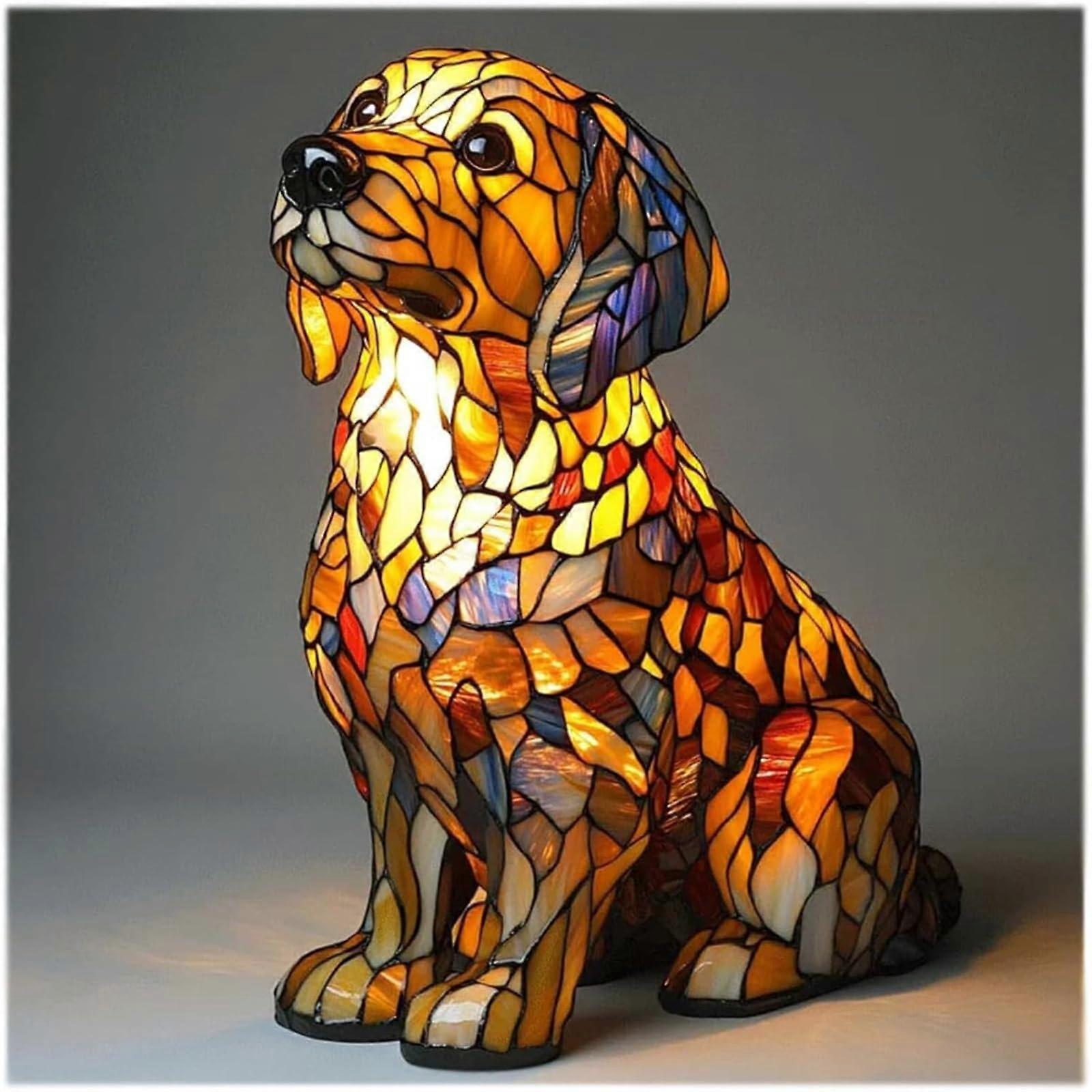 Corgi Lamp and Pug Lamp, French Bulldog Dachshund Stained Dog Series Art Night Light