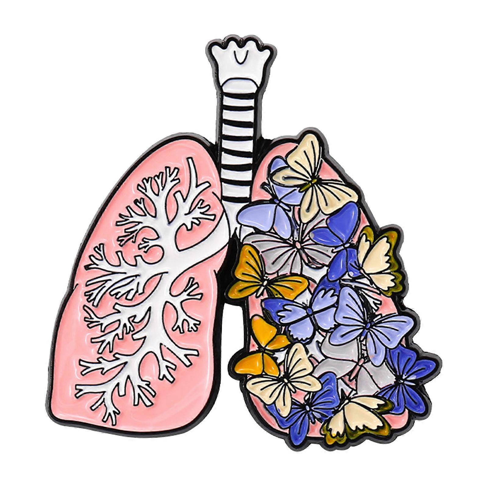 האנטומיה איבר סיכות לב ריאות קיבה מוח אמייל פין פרח איבר דש תג תכשיטי מתנה לחבר נשים גברים ססגוניות