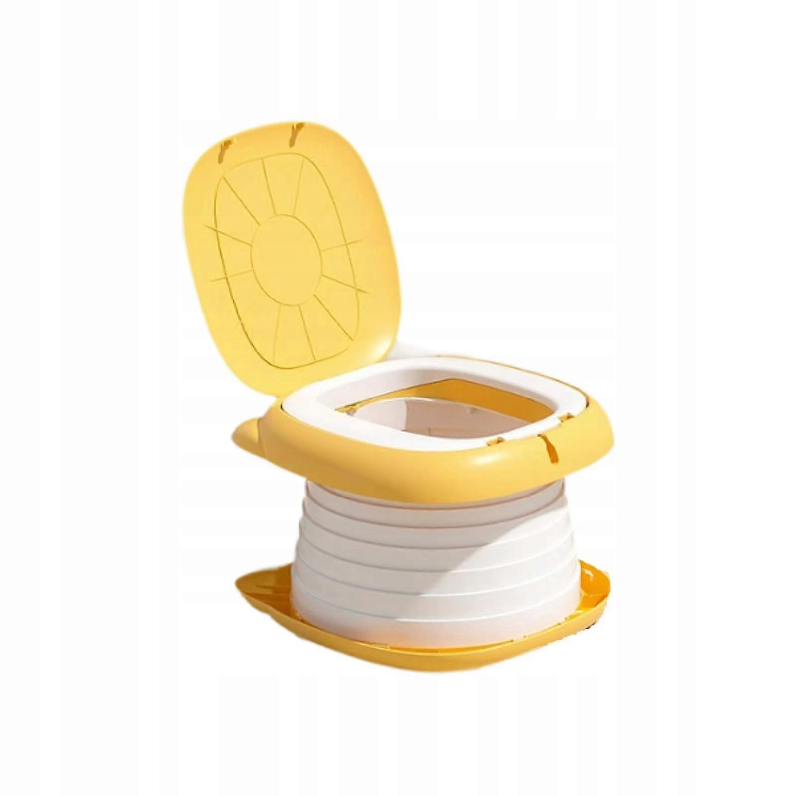 Children's Toilet Seat With Handle Portable Non-slip Bottom In Orange