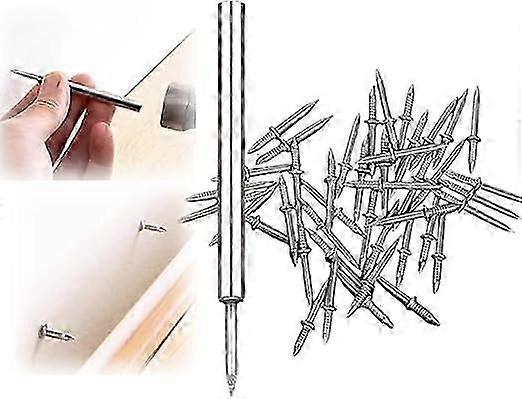 Seamless Nail with Double Head Socket Thread, Nail for Skirting Boards without Marks, Nail for Skirting Boards without Markings, Equipped with a Nail-